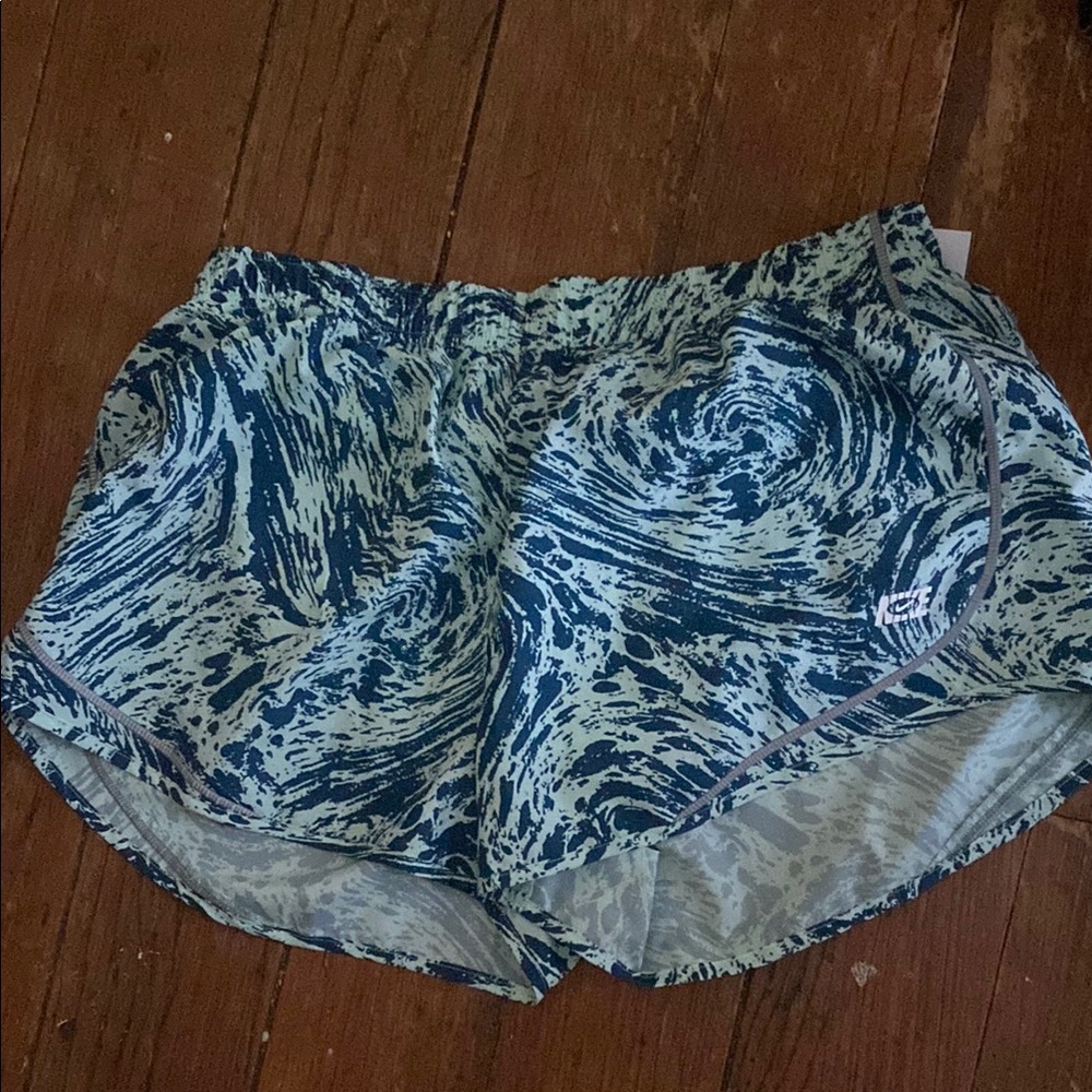 Nike Blue Athletic Shorts with Dynamic Pattern